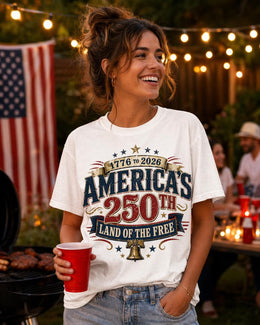 1776 2026 America 250 Shirt, Land of the Free Patriotic Tee, USA 250th Anniversary Shirt, Comfort Colors 1717