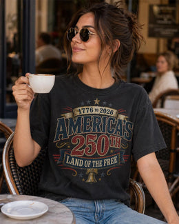 1776 2026 America 250 Shirt, Land of the Free Patriotic Tee, USA 250th Anniversary Shirt, Comfort Colors 1717