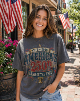 1776 2026 America 250 Shirt, Land of the Free Patriotic Tee, USA 250th Anniversary Shirt, Comfort Colors 1717