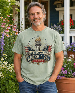 Freedom 250 Shirt, Let Freedom Ring Patriotic Tee, USA 1776 2026 Shirt, America 250 Anniversary, Comfort Colors 1717