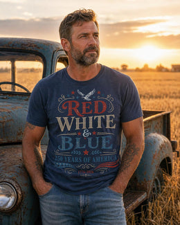 Red White Blue Shirt, America 250 Tee, Patriotic 1776 2026 Shirt, USA 250 Years Shirt, Comfort Colors 1717