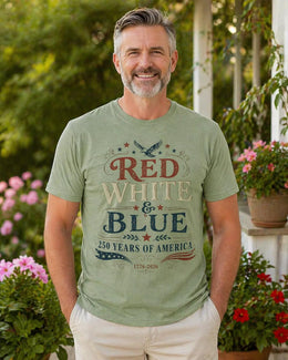 Red White Blue Shirt, America 250 Tee, Patriotic 1776 2026 Shirt, USA 250 Years Shirt, Comfort Colors 1717