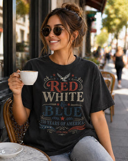 Red White Blue Shirt, America 250 Tee, Patriotic 1776 2026 Shirt, USA 250 Years Shirt, Comfort Colors 1717