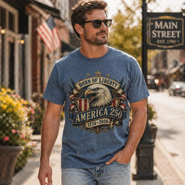 Born of Liberty Shirt, America 250 Patriotic Eagle Tee, 1776 2026 USA Anniversary Shirt, Comfort Colors
