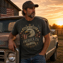 Born of Liberty Shirt, America 250 Patriotic Eagle Tee, 1776 2026 USA Anniversary Shirt, Comfort Colors