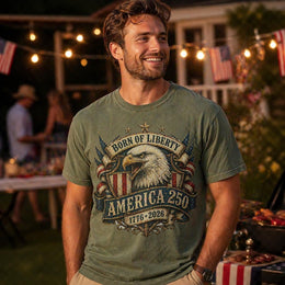 Born of Liberty Shirt, America 250 Patriotic Eagle Tee, 1776 2026 USA Anniversary Shirt, Comfort Colors