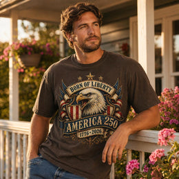 Born of Liberty Shirt, America 250 Patriotic Eagle Tee, 1776 2026 USA Anniversary Shirt, Comfort Colors