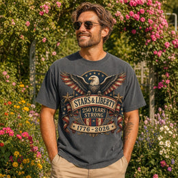 Stars and Liberty Shirt, America 250 Patriotic Eagle Tee, 250 Years Strong 1776 2026 Shirt, Comfort Colors