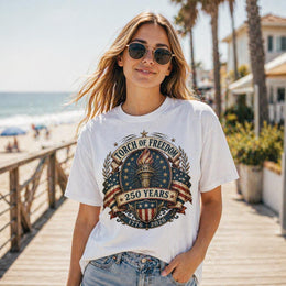 Torch of Freedom Shirt, America 250 Patriotic Tee, 250 Years Liberty Torch 1776 2026 Shirt, Comfort Colors