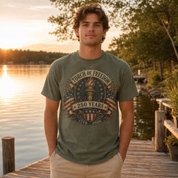 Torch of Freedom Shirt, America 250 Patriotic Tee, 250 Years Liberty Torch 1776 2026 Shirt, Comfort Colors