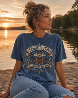 Spirit of 1776 Shirt, Patriotic Drum America 250 Tee, Celebrating 250 Years 1776 2026 Shirt, Comfort Colors