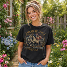 American Spirit Shirt, America 250 Horse Tee, 250 Years of Independence Shirt, Patriotic Western Shirt, 1776 2026 Comfort Colors
