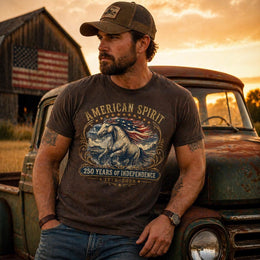 American Spirit Shirt, America 250 Horse Tee, 250 Years of Independence Shirt, Patriotic Western Shirt, 1776 2026 Comfort Colors