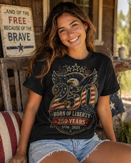 Born of Liberty Shirt, America 250 Shirt, Patriotic Eagle Tee, 1776 2026 Shirt, 250 Years Freedom Shirt, Fourth of July Tee