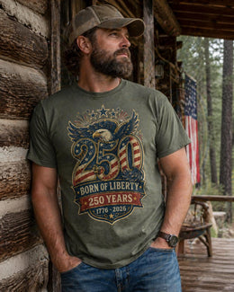 Born of Liberty Shirt, America 250 Shirt, Patriotic Eagle Tee, 1776 2026 Shirt, 250 Years Freedom Shirt, Fourth of July Tee