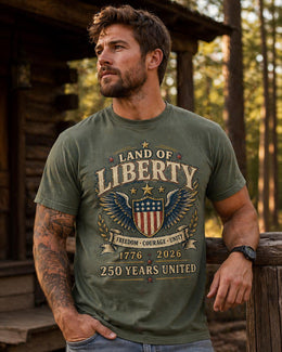 Land of Liberty Shirt, America 250 Shirt, Patriotic Freedom Tee, 1776 2026 Shirt, 250 Years United Shirt, Fourth of July Tee