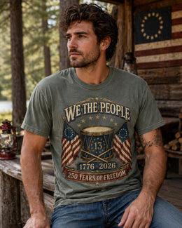 We The People Shirt, America 250 Shirt, Patriotic Drum Tee, 1776 2026 Shirt, 250 Years of Freedom, Comfort Colors