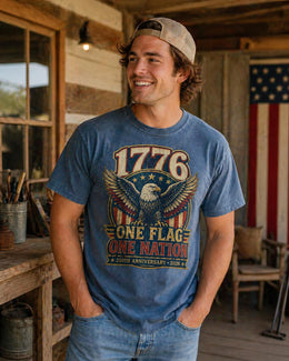 1776 One Flag One Nation Shirt, America 250 Shirt, Patriotic Eagle Tee, 250th Anniversary Shirt, 1776 2026 Fourth of July Tee