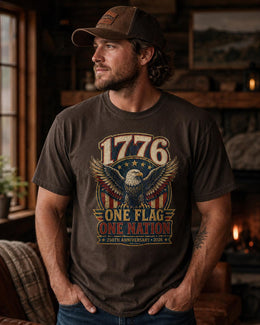 1776 One Flag One Nation Shirt, America 250 Shirt, Patriotic Eagle Tee, 250th Anniversary Shirt, 1776 2026 Fourth of July Tee