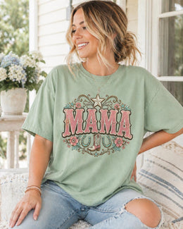 Mama Western Shirt, Cowgirl Mama Tee, Pink Mama Shirt, Coquette Western Tee, Floral Cowboy Boot Shirt, Trendy Mom Graphic Tee