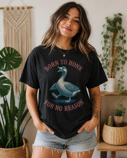 Funny Goose Shirt, Born To Honk For No Reason Tee, Sarcastic Goose Shirt, Funny Animal Shirt, Comfort Colors Tee
