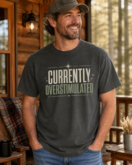 Currently Overstimulated Shirt, Funny Anxiety Tee, Mental Health Humor Shirt, Introvert Comfort Colors T-Shirt