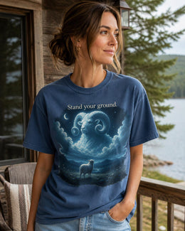 Stand Your Ground Shirt, Sheep Ram Graphic Tee, Motivational Animal Shirt, Fantasy Comfort Colors T-Shirt, Farm Animal Gift