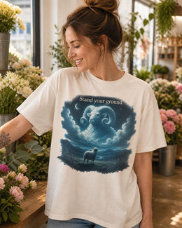 Stand Your Ground Shirt, Sheep Ram Graphic Tee, Motivational Animal Shirt, Fantasy Comfort Colors T-Shirt, Farm Animal Gift