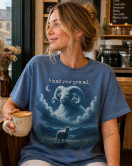Stand Your Ground Shirt, Sheep Ram Graphic Tee, Motivational Animal Shirt, Fantasy Comfort Colors T-Shirt, Farm Animal Gift