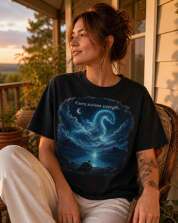 Carry Ancient Strength Shirt, Turtle Dragon Graphic Tee, Motivational Animal Shirt, Fantasy Comfort Colors T-Shirt