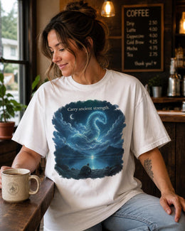 Carry Ancient Strength Shirt, Turtle Dragon Graphic Tee, Motivational Animal Shirt, Fantasy Comfort Colors T-Shirt