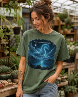Carry Ancient Strength Shirt, Turtle Dragon Graphic Tee, Motivational Animal Shirt, Fantasy Comfort Colors T-Shirt
