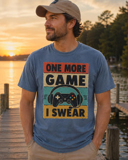 One More Game I Swear Shirt, Funny Gamer Tee, Video Game Shirt, Gaming Gift, Comfort Colors T-Shirt