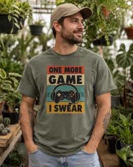 One More Game I Swear Shirt, Funny Gamer Tee, Video Game Shirt, Gaming Gift, Comfort Colors T-Shirt