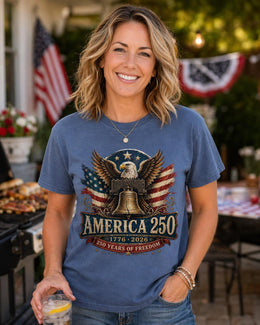 America 250th Anniversary Eagle Bell Shirt, Patriotic USA 1776-2026 Tee, Comfort Colors 1717 Gift