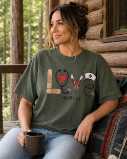 Love Nurse Life Shirt, Nurse Shirt, Registered Nurse Gift, Nursing Student Tee, Healthcare Worker Comfort Colors T-Shirt