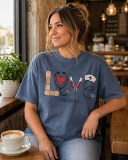 Love Nurse Life Shirt, Nurse Shirt, Registered Nurse Gift, Nursing Student Tee, Healthcare Worker Comfort Colors T-Shirt