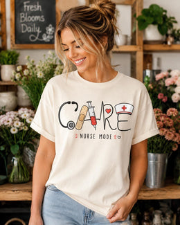 Care Nurse Mode Shirt, Nurse Shirt, Registered Nurse Gift, Nursing Student Tee, Healthcare Worker Comfort Colors T-Shirt