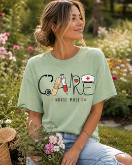 Care Nurse Mode Shirt, Nurse Shirt, Registered Nurse Gift, Nursing Student Tee, Healthcare Worker Comfort Colors T-Shirt