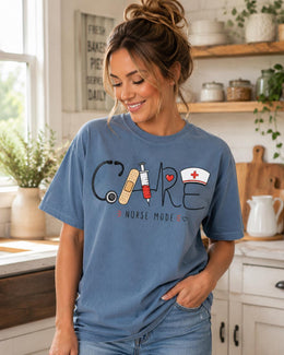 Care Nurse Mode Shirt, Nurse Shirt, Registered Nurse Gift, Nursing Student Tee, Healthcare Worker Comfort Colors T-Shirt