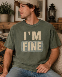 I'm Fine Shirt, Funny Mental Health Tee, Sarcastic Shirt, Anxiety Humor Shirt, Introvert Comfort Colors T-Shirt