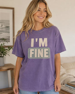 I'm Fine Shirt, Funny Mental Health Tee, Sarcastic Shirt, Anxiety Humor Shirt, Introvert Comfort Colors T-Shirt