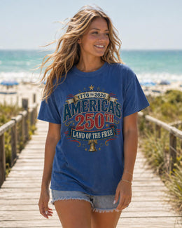 1776 2026 America 250 Shirt, Land of the Free Patriotic Tee, USA 250th Anniversary Shirt, Comfort Colors 1717