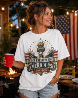 Freedom 250 Shirt, Let Freedom Ring Patriotic Tee, USA 1776 2026 Shirt, America 250 Anniversary, Comfort Colors 1717