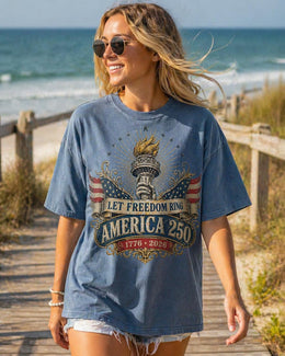 Freedom 250 Shirt, Let Freedom Ring Patriotic Tee, USA 1776 2026 Shirt, America 250 Anniversary, Comfort Colors 1717