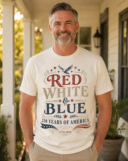 Red White Blue Shirt, America 250 Tee, Patriotic 1776 2026 Shirt, USA 250 Years Shirt, Comfort Colors 1717