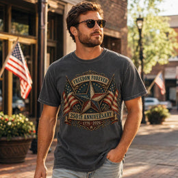 Freedom Forever Shirt, 250th Anniversary Patriotic Star Tee, America 250 Shirt, 1776 2026 Comfort Colors