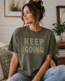 Keep Going Shirt, Funny Mental Health Tee, Anxiety Humor Shirt, Introvert Shirt, Self Care Comfort Colors T-Shirt