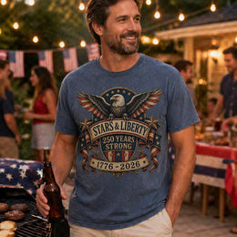 Stars and Liberty Shirt, America 250 Patriotic Eagle Tee, 250 Years Strong 1776 2026 Shirt, Comfort Colors