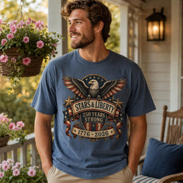 Stars and Liberty Shirt, America 250 Patriotic Eagle Tee, 250 Years Strong 1776 2026 Shirt, Comfort Colors